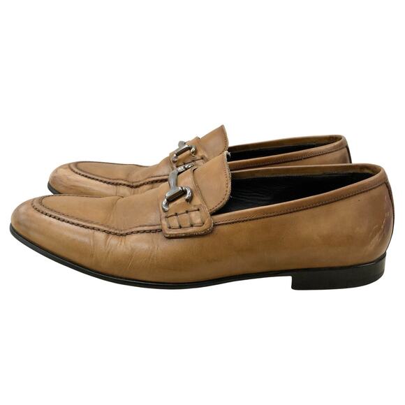 To Boot New York Loafers Mens 8 Tan Leather Horsebit Slip On Dress Shoes Italian - Picture 5 of 12